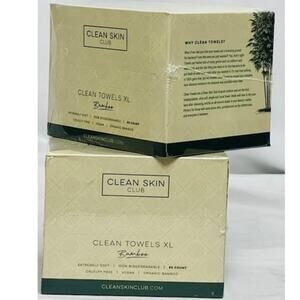 Pack Of 2 Clean Skin Club 100% Bamboo Clean Towels XL, Sensitive Skin 50 Ct